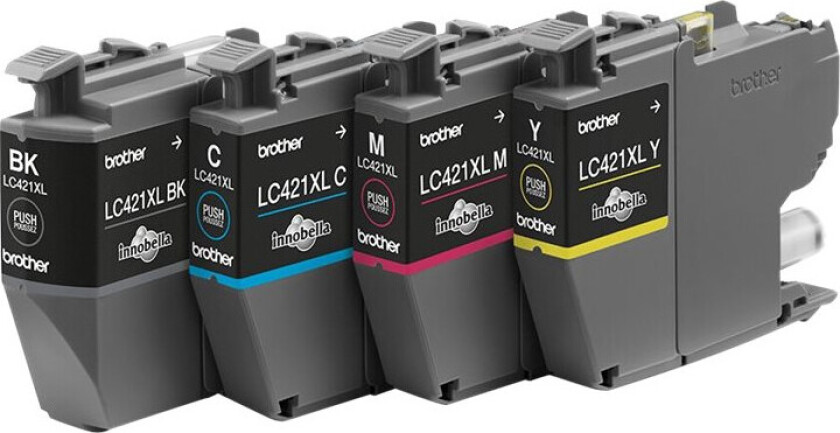 Originale Blekkpatroner Brother LC421XL Svart/Cyan/Magenta/Gul (4 enheter)