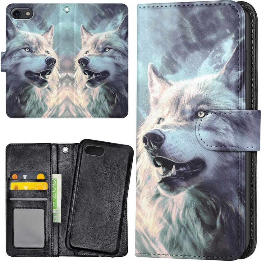 iPhone 7/8/SE - Lommebok Deksel Wolf