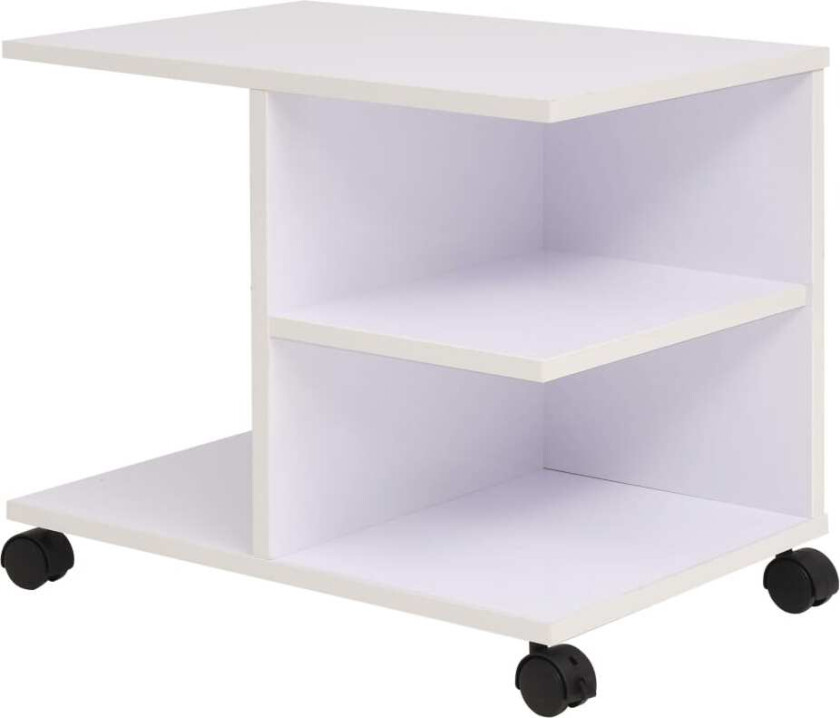 Rullende hylle 50x35x42 cm hvit