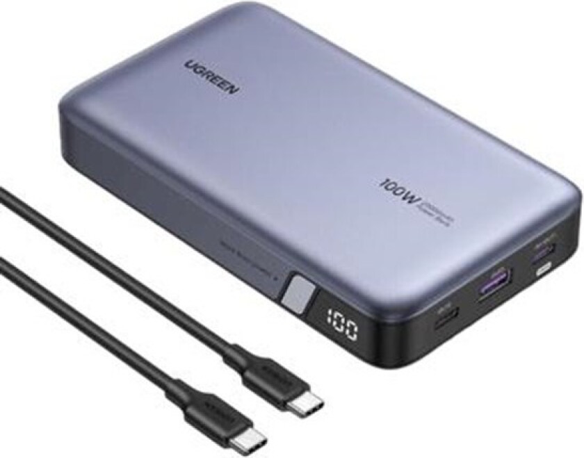 100W Two-way Fast Charging Nødlader - Grey - 20000 mAh