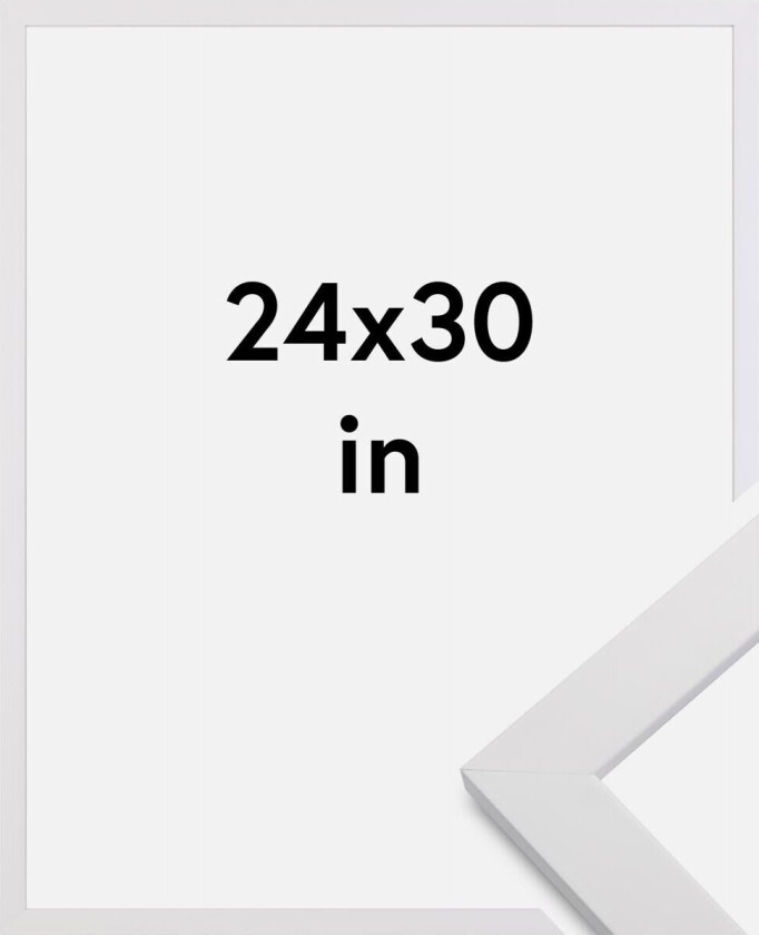 Ramme White Wood Akrylglass 24x30 Inches (60,96x76,2 Cm)