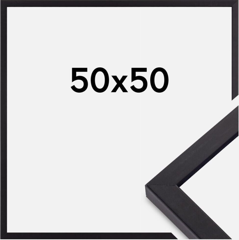 Ramme Torrance Matt Antirefleksglass Svart 50x50 Cm