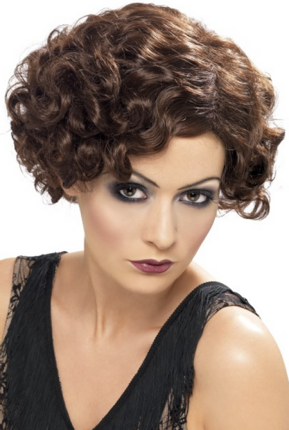 20 talls flapper kort parykk - brun