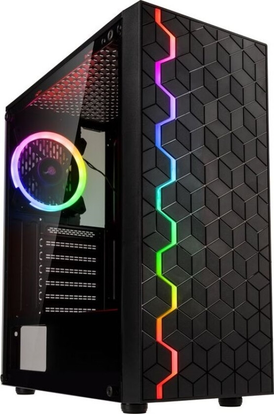 Kolink INSPIRE K8, Midi Tower, Server, Sort, ATX, Micro ATX, Mini-ITX, Plast, Stål, Herdet glass, Blå, Grønn, Rød