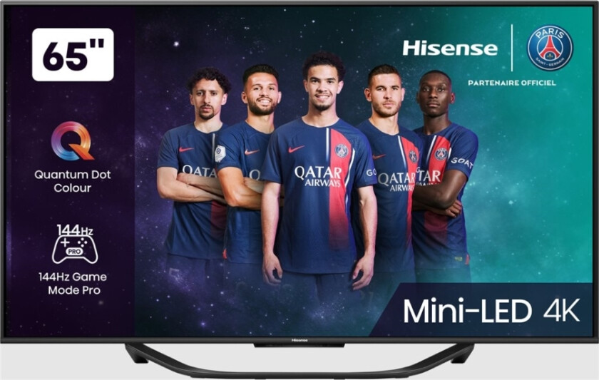 65U7KQ - 65 Diagonal klasse U7KQ Series LED-bagbelyst LCD TV - QLED - Smart TV - VIDAA - 4K UHD (2160p) 3840 x 2160 - HDR - Quantum Dot, Mini-LED - metall sort