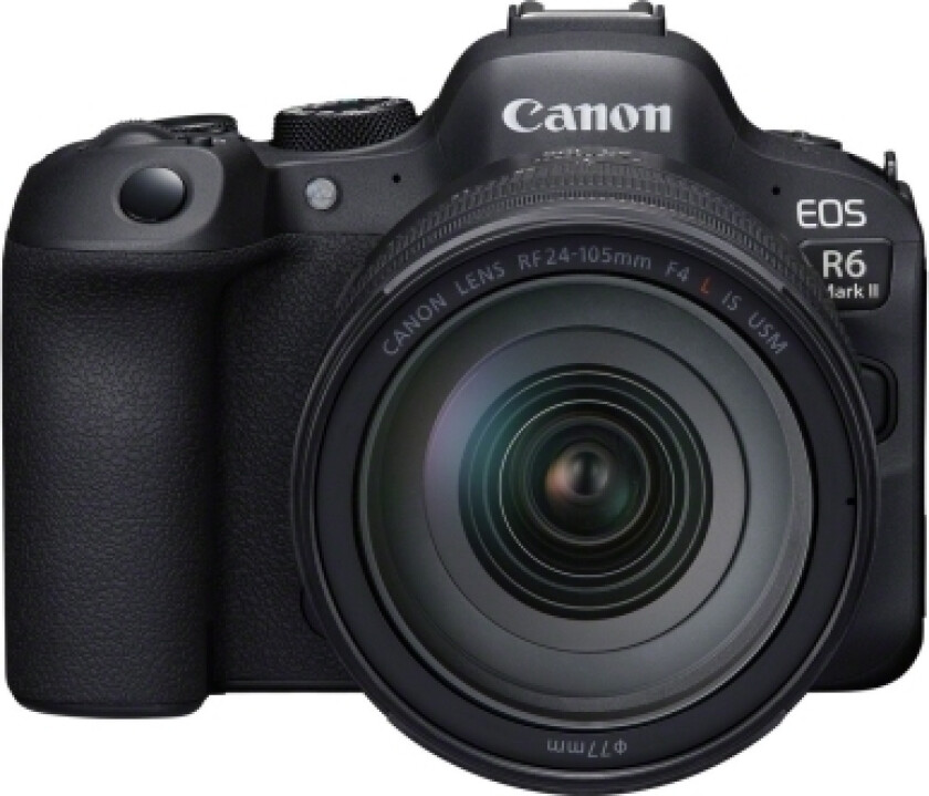 EOS R6 Mark II + RF 24-105mm F4 L IS USM, 24,2 MP, CMOS, Berøringsskjerm, 588 g, Sort