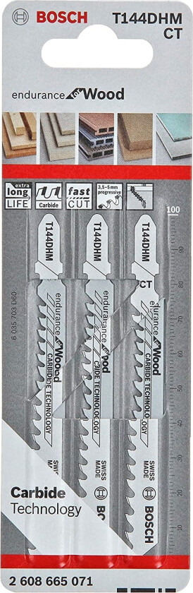 2 608 665 071 stikksag, bladsag og bajonettsagblader Sabelsagblad Karbid 3 stykker