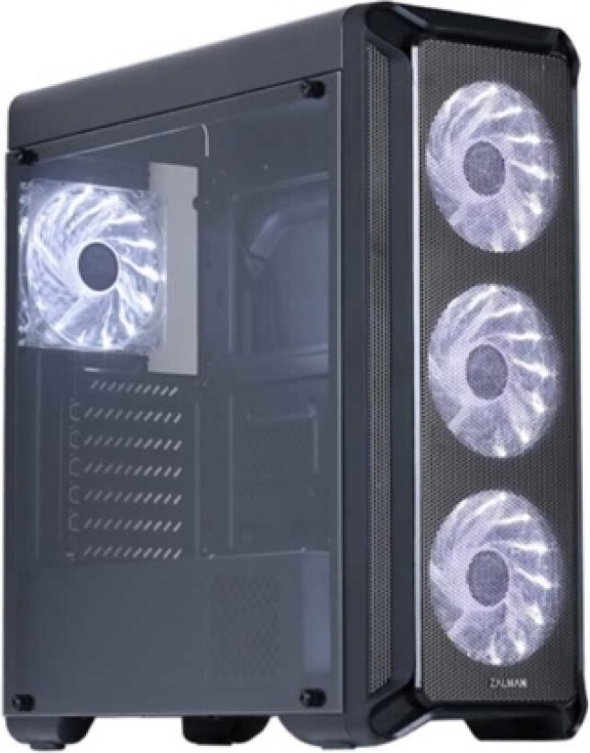 i3 Midi-Tower Case - Black Window, Midi Tower, PC, Plastikk, Stål, Svart, ATX, Micro ATX, Mini-ITX, Hvit