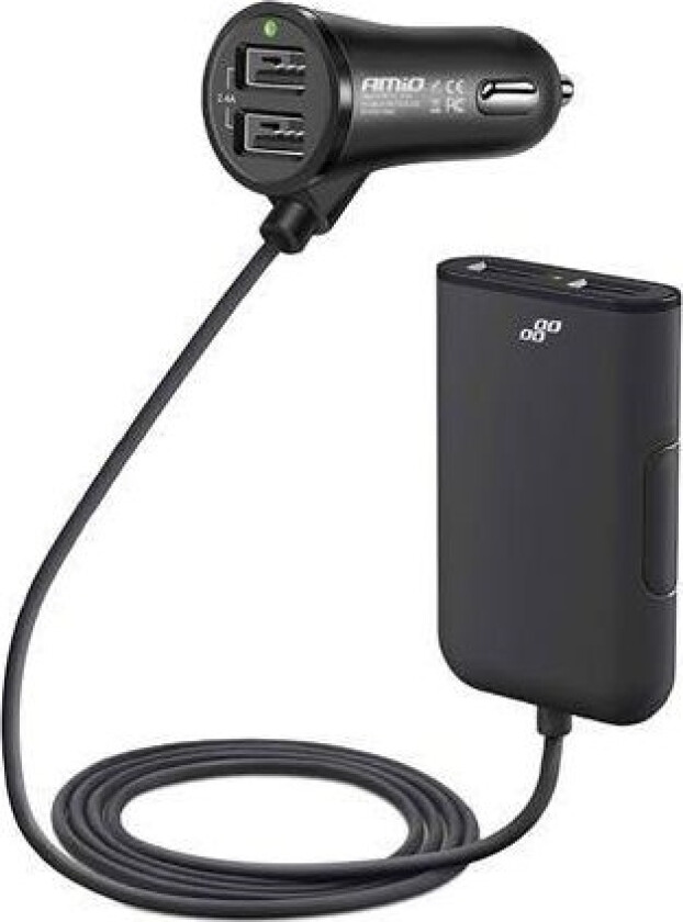 Charger foran-bak med 4 usb skjøteledninger