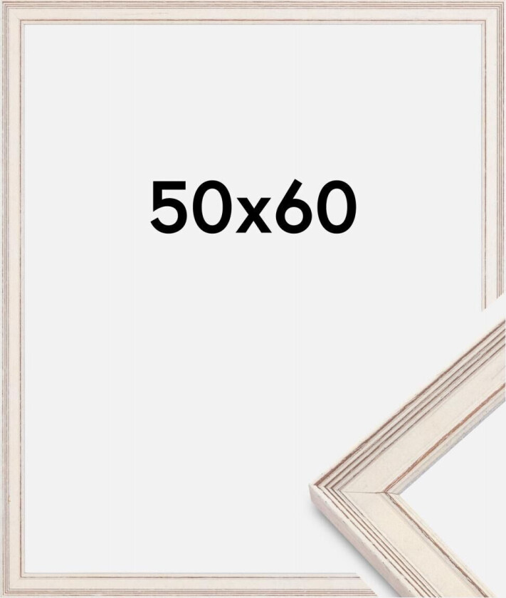 Ramme Shabby Chic Akrylglass Hvit 50x60 Cm