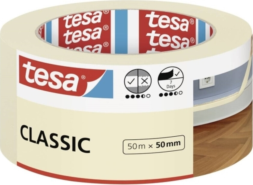 Classic 52807-00000-03 Malertape Hvid (L x B) 50 m x 50 mm 1 stk