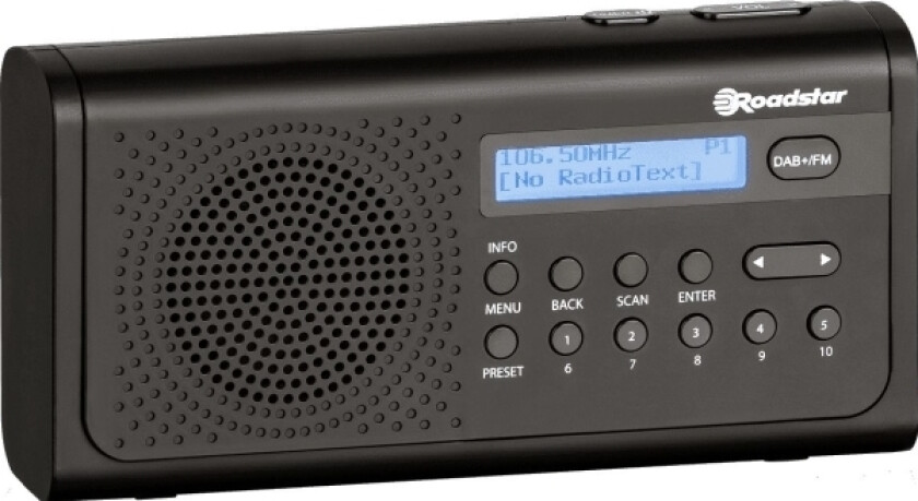 TRA-300D+/BK, Bærbar, Analog og digital, DAB+, FM, Automatisk tuning, 2 W, LCD