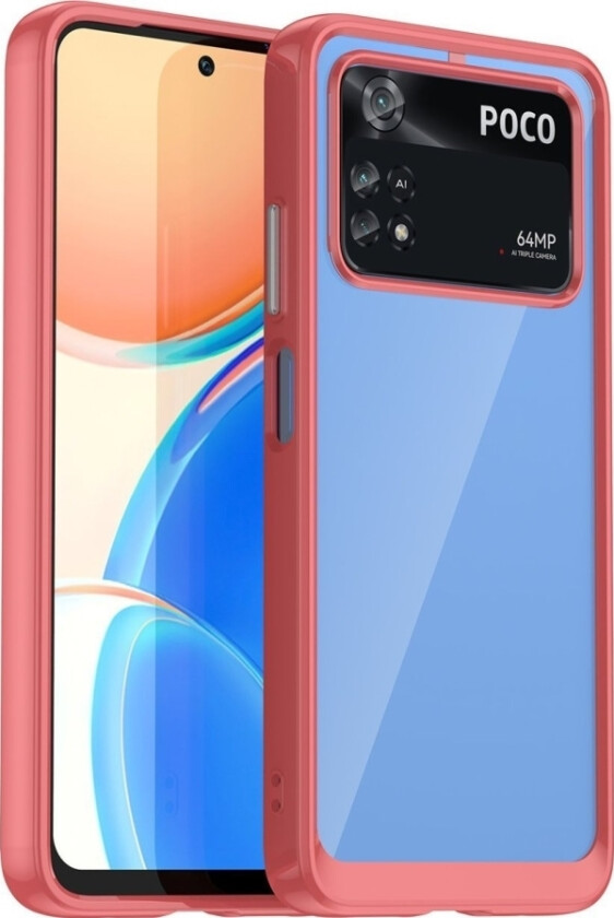 Hurtel Outer Space Case case for Xiaomi Poco M4 Pro case with flexible frame red