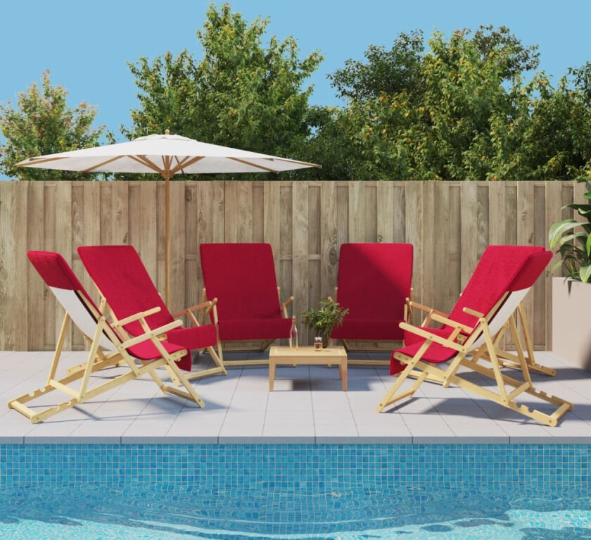 Strandhåndklær 6 stk burgunder 60x135 cm stoff 400 GSM