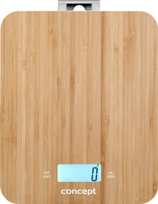 VK5714, Elektronisk personvekt, 15 kg, 1 g, Bamboo, firkant, LCD