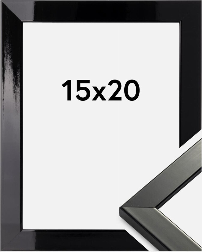 Ramme Uppsala Svart Høyglans 15x20 Cm