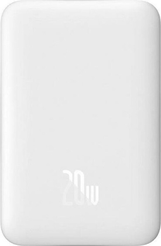 Magnetic 10000mAh 20W MagSafe (white) Nødlader - Hvit - 10000 mAh