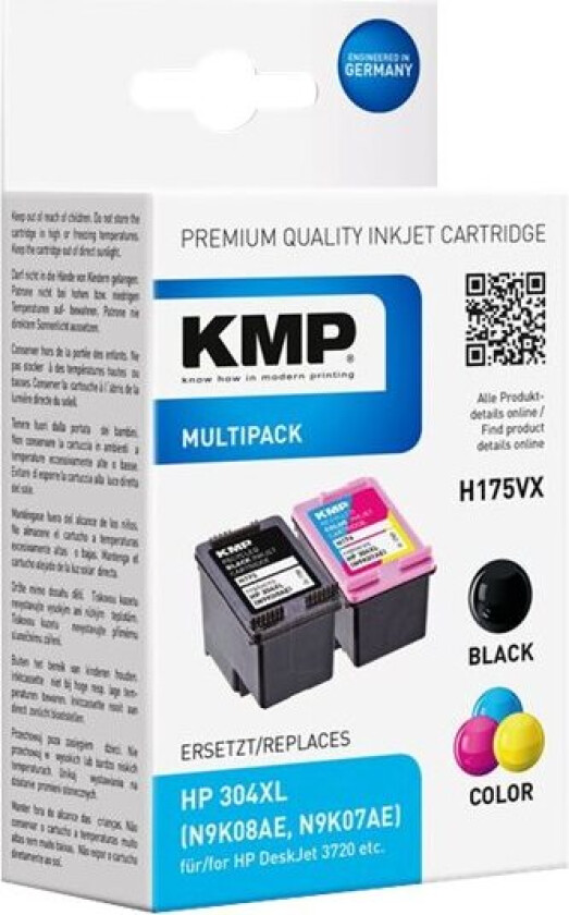 MULTIPACK H175VX - 2-pack - svart, farge (cyan, magenta, gul) - kompatibel - blekkpatron - for HP AMP 130 Deskjet 26XX, 37XX ENVY 50XX