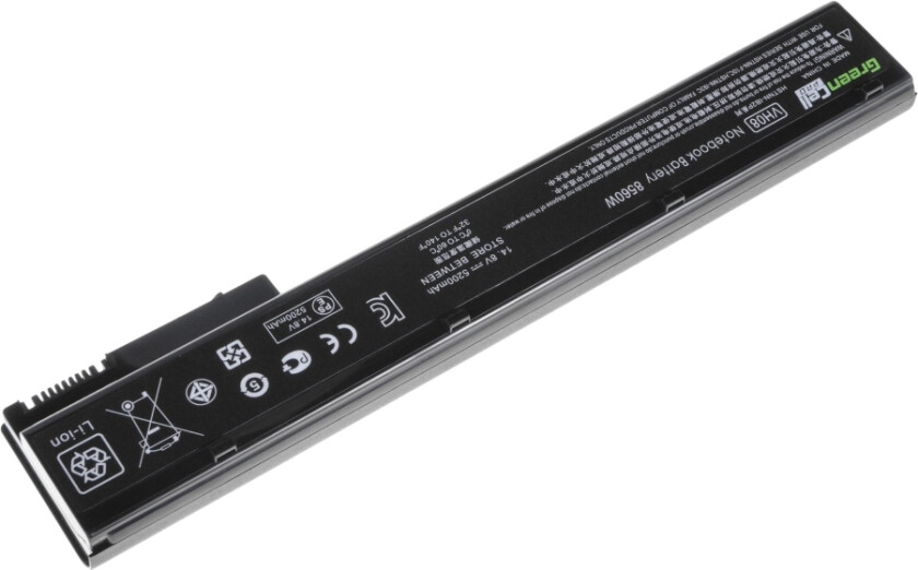 Green Cell PRO - Batteri til bærbar PC (tilsvarer: HP VH08XL) - litiumion - 8-cellers - 5200 mAh - svart - for HP EliteBook 8560w, 8570w, 8760w, 8770