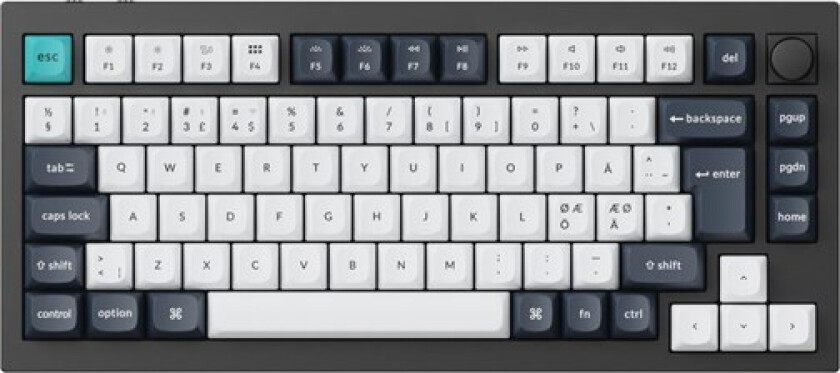 V1 Max QMK/VIA Wireless RGB Hot Swap Jupiter Brown - Gamingtastatur - Uten numpad - Nordisk - Hvit