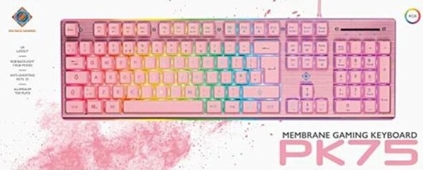PK75 RGB keyboard 105 keys UK membrane switch USB - Gamingtastatur - Rosa