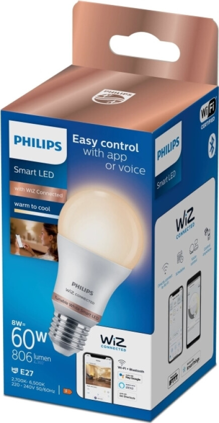 LED-lampe Philips Wiz Standard White F 8 W E27 806 lm (2700-6500 K)