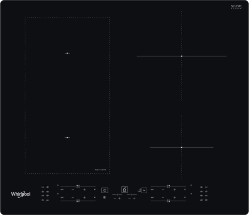 WL B3360 NE, Sort, Innebygget, 59 cm, Sonebasert induksjon, Glass, 4 zone(s)