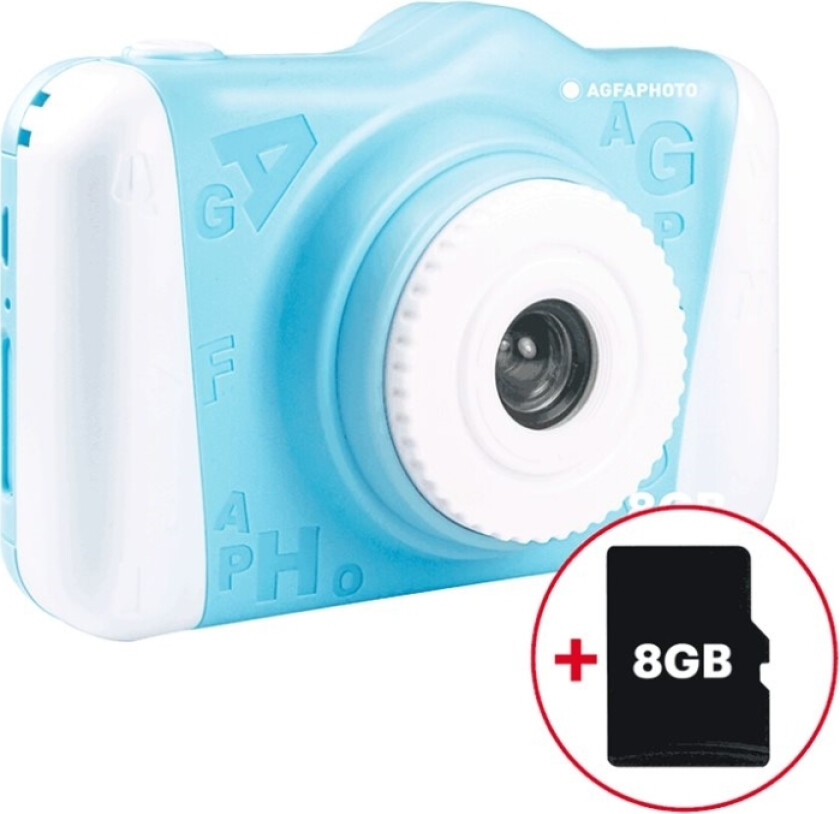 Photo Realikids Cam 2, Digitalkamera för barn, Engelska, 115 g, Blå, Vit