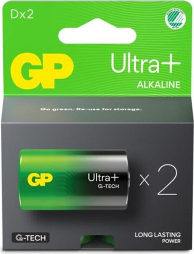 Battery Ultra Plus Alkaline D/LR20 2-pack