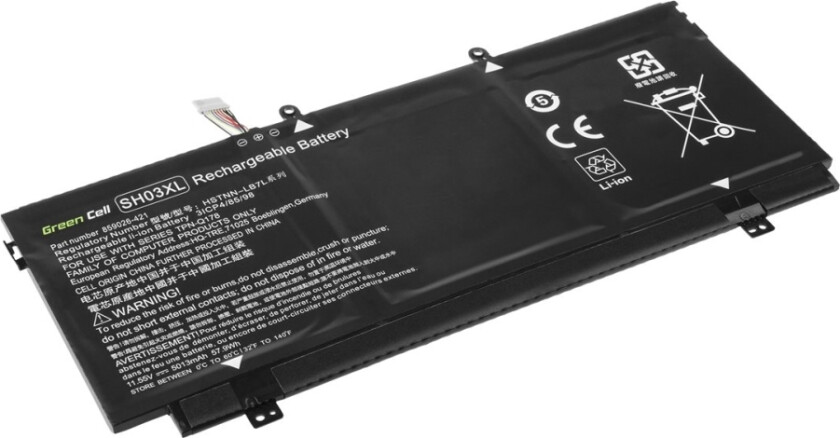 Green Cell - Batteri til bærbar PC (tilsvarer: HP SH03XL) - litiumpolymer - 3-cellers - 4200 mAh - svart - for HP Spectre x360 Laptop