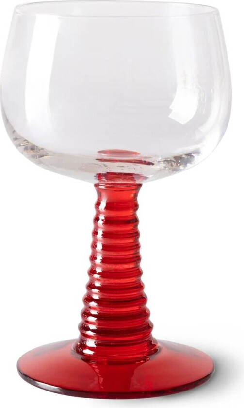 Swirl vinglass høy Rød