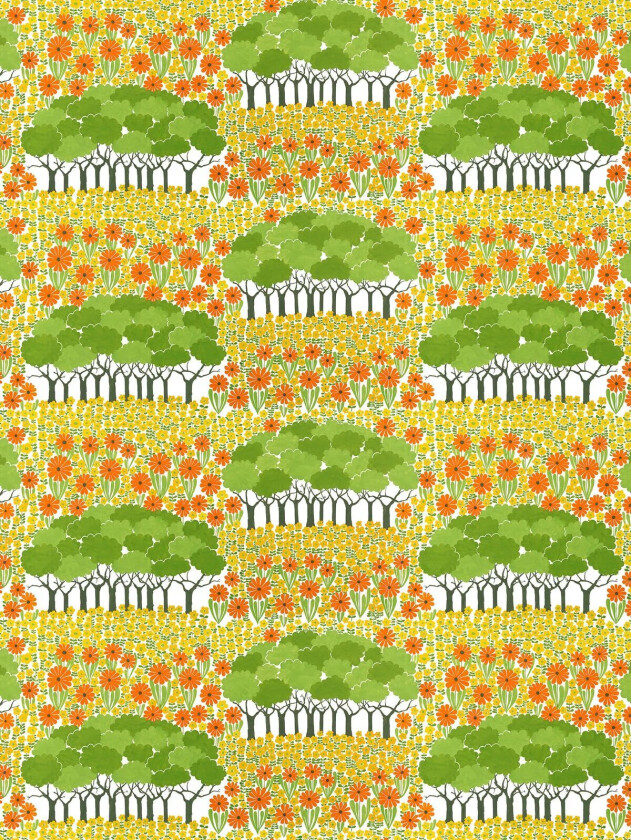 Allé voksduk Gul-grønn