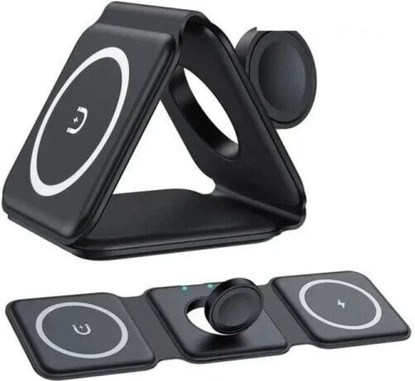 100W 3 1 Magnetisk Bærbar Trådløs lader Pad for iPhone 15 14 13 12 Pro Max Apple Watch AirPods Rask Lading Dokk stasjon