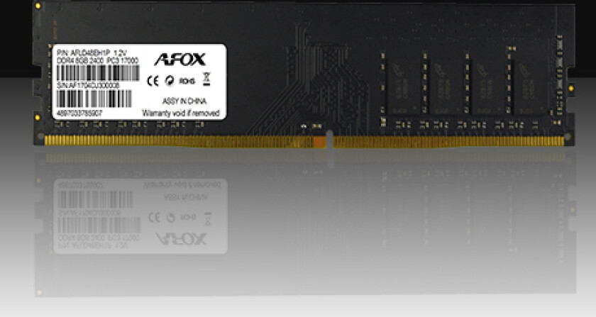 DDR4 8G 2400 UDIMM, 8 GB, 1 x 8 GB, DDR4, 2400 MHz, 288-pin DIMM, Sort