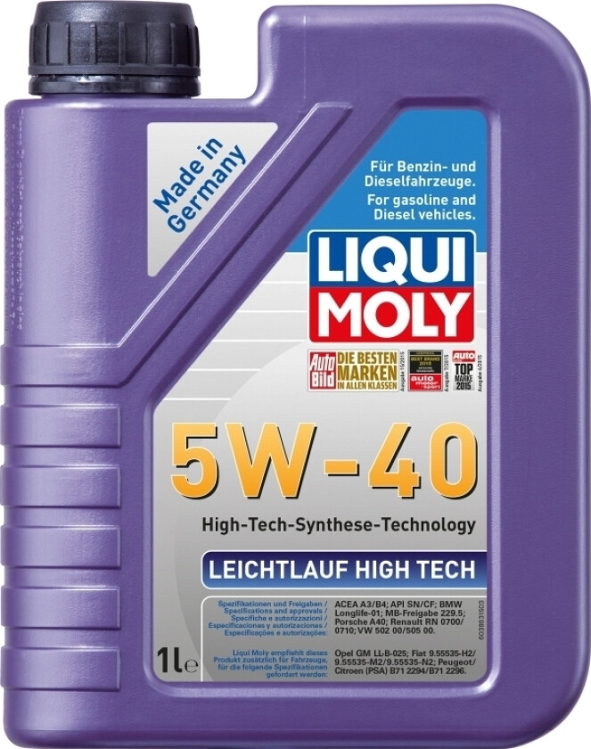 Sintetine varikline alyva Liqui-Moly lavfriksjon høyteknologisk 5W-40, 1L