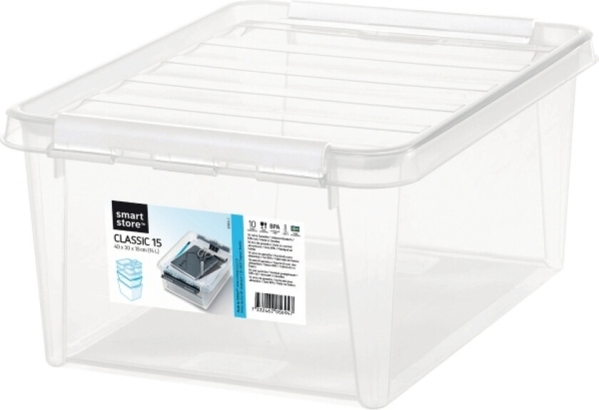 Opbevaringskasse SmartStore™ Recycled Classic 15 - 14 ltr. med låg 40x30x18 cm - (1 stk.)