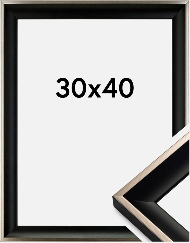 Ramme Öjaren Svart-Sølv 30x40 Cm