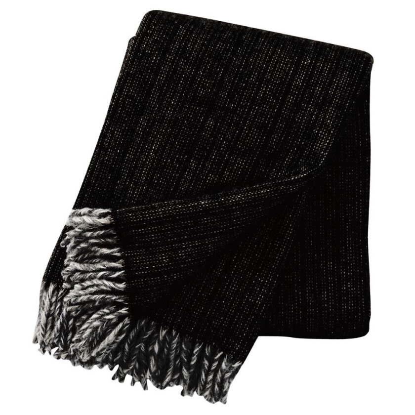 Bjørk pledd ull svart