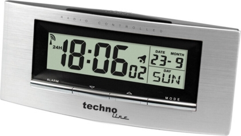 Technoline WT182, Digital vekkerklokke, Rektangel, Sølv, 12/24h, F, °C, LCD