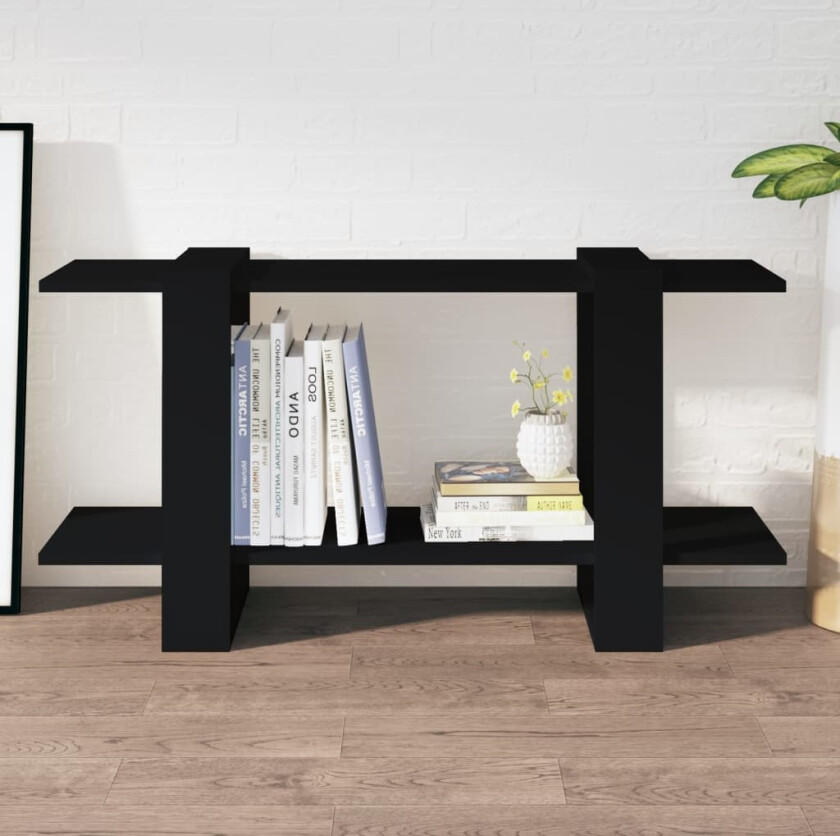 Bokhylle svart 100x30x51 cm konstruert tre