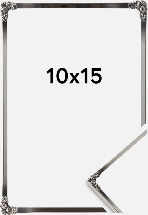 Ramme Rosen Metall Sølv 10x15 Cm