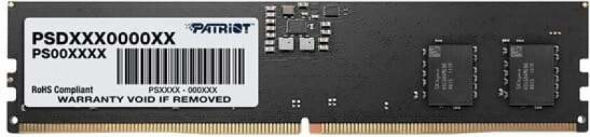Patriot Signature Line - DDR5 - modul - 8 GB - DIMM 288-pin - 5200 MHz / PC5-41600 - CL42 - 1.1 V - ikke-bufret - on-die ECC - svart