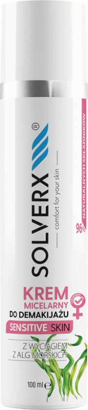 SOLVERX_ Sensitive Skin micellært vann for fjerning av ansiktssminke for kvinner for sensitiv hud 100ml