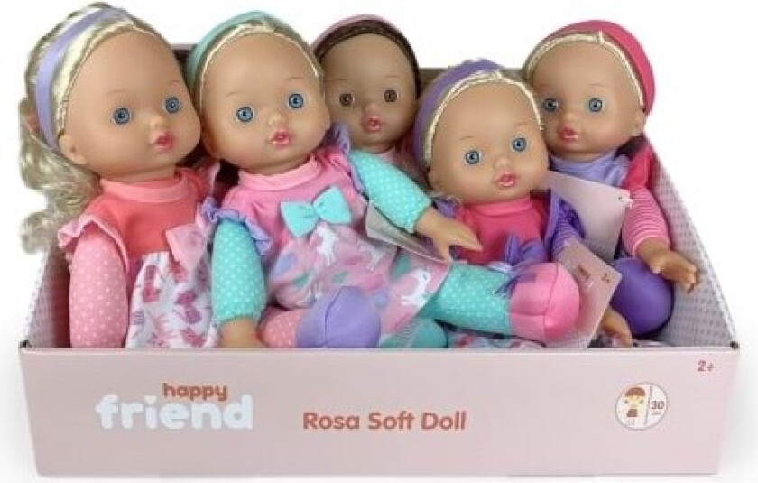 Rosa Soft doll w/hair 30cm 6 asst. CD