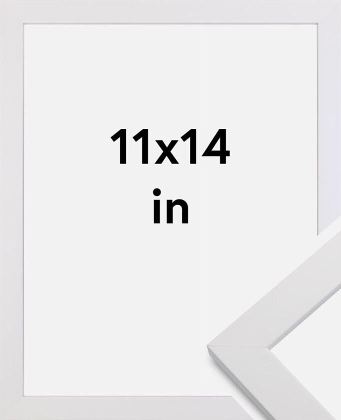 Ramme White Wood Akrylglass 11x14 Inches (27,94x35,56 Cm)