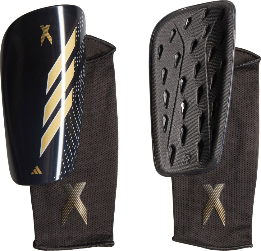 X Speedportal League Leggbeskyttere Black/Night Grey/Matte Gold S