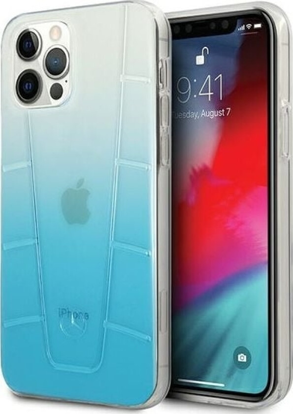 MEHCP12MCLGBL iPhone 12/12 Pro 6.1" blue/blue hard case, clear line