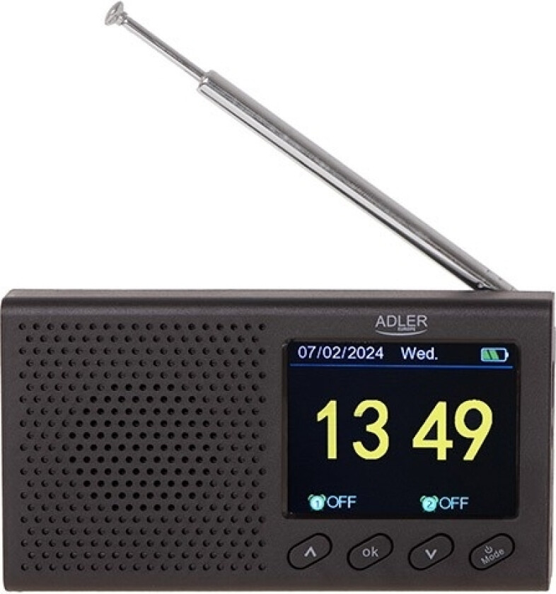 Adler Bärbar Klockradio med Bluetooth