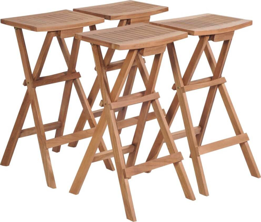 Foldbare barkrakker 4 stk heltre teak