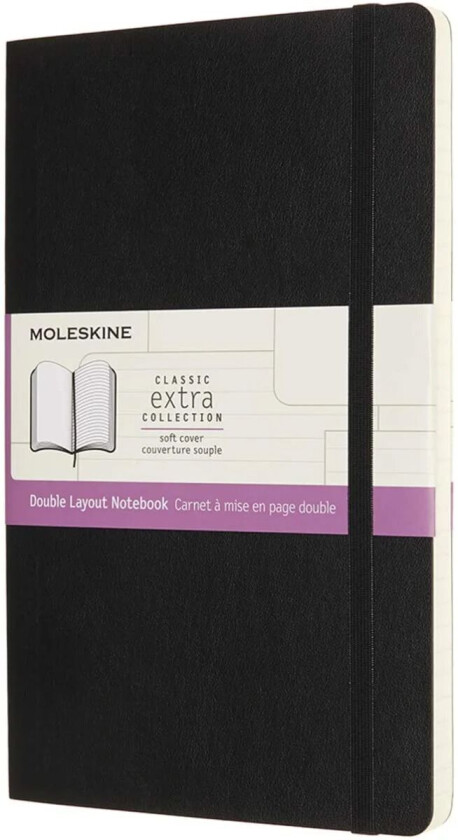 Notatbok L linjert/blank Sort Soft